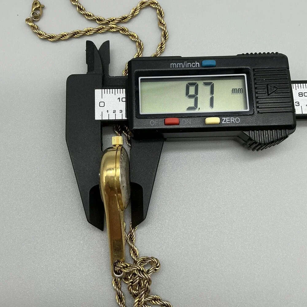 Vintage Lucerne Womens Pendant Necklace Watch 23mm Gold Tone Swiss Manual